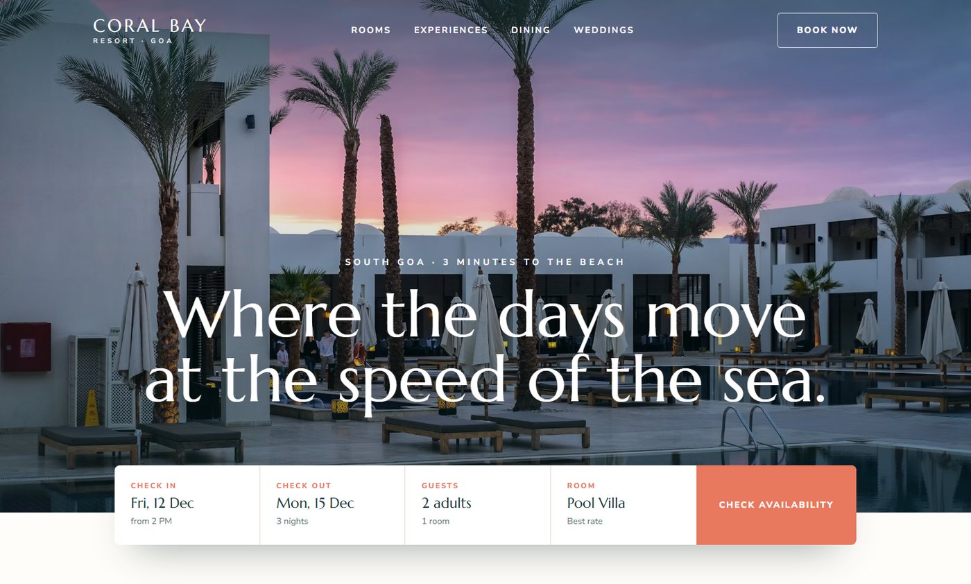 Coral Bay Resort sample website