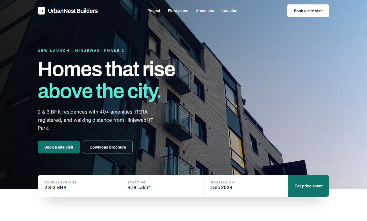 UrbanNest Builders sample website